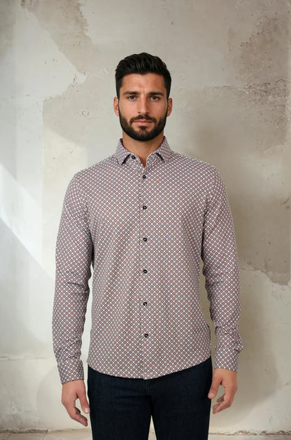 Apex Shirt Brilliant Cut Geo Dark Pink - Stone Rose