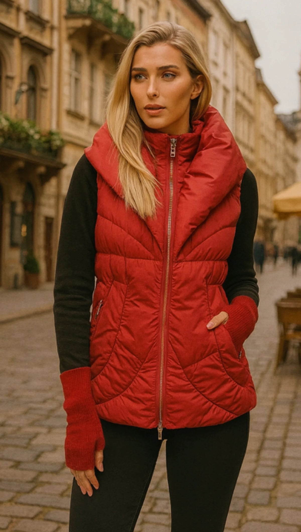 Christina Puffer Vest Scarlet - Ciao Milano