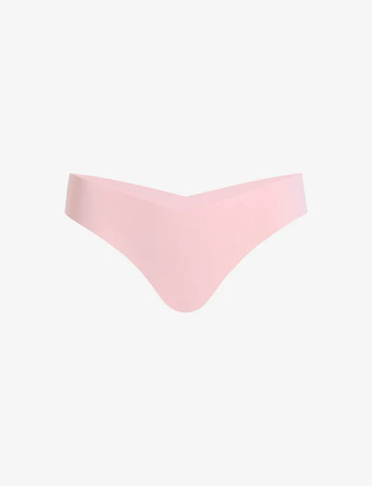 Invisible Rib One Size Thong Blush - Commando