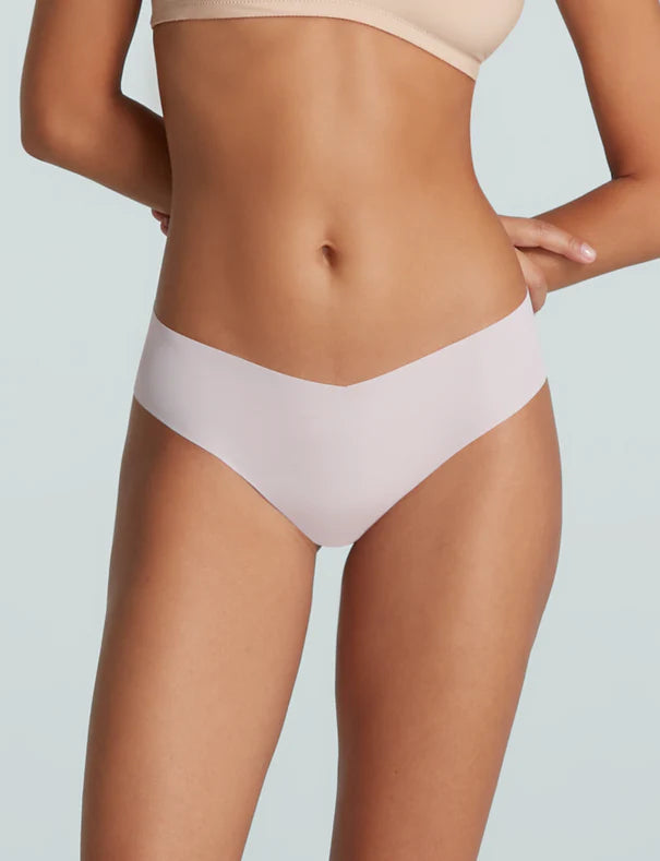 Invisible Rib One Size Thong Blush - Commando