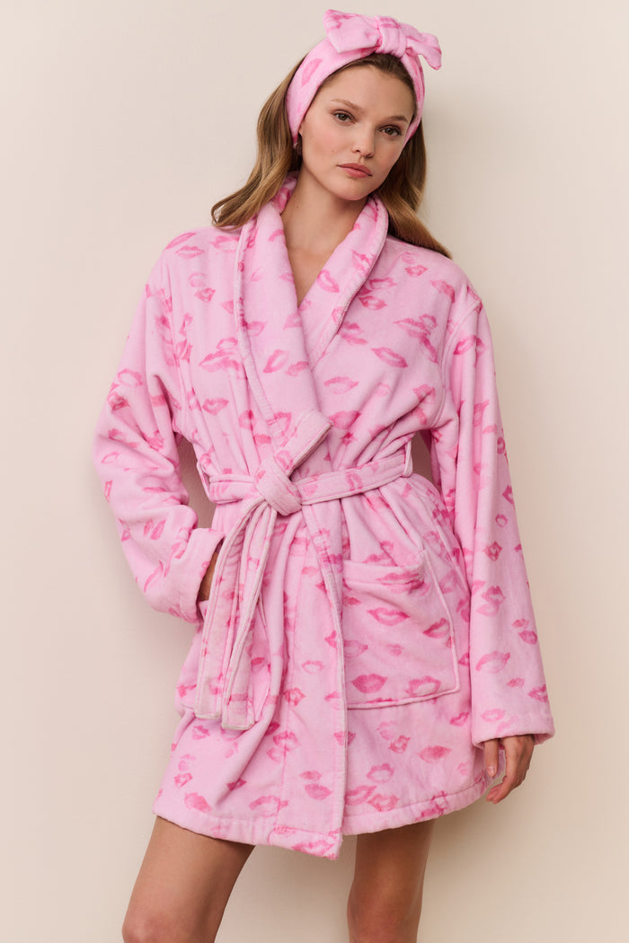 Kiss Print Indie Robe Bubblegum Valentine - LoveShackFancy