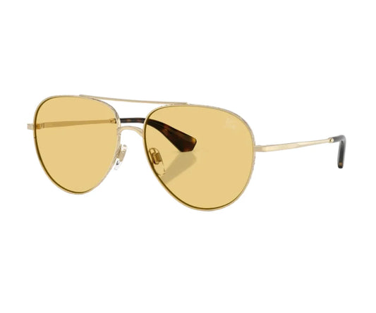 Metal Check Aviator Sunglasses Yellow - Burberry