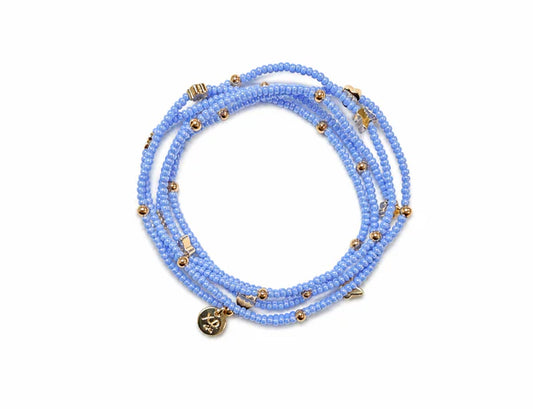 The Wonder Wrap Bracelet Baby Blue & Gold Multi - Love You More