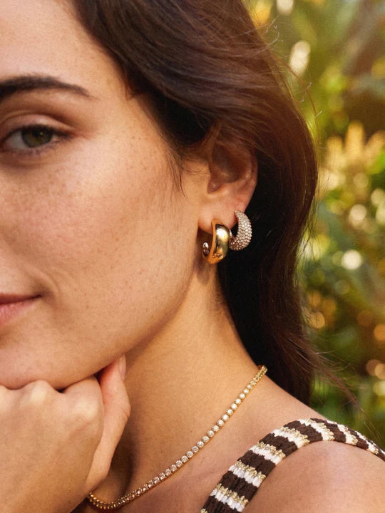 Bay Waterproof Earring Set Gold/Pavé - BaubleBar