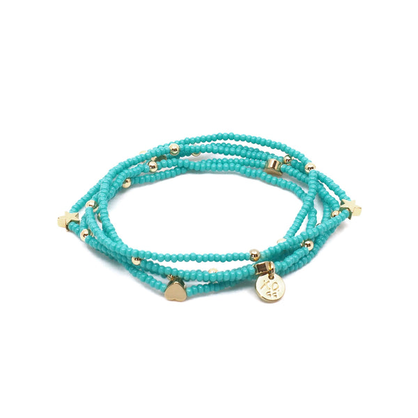 The Wonder Wrap Bracelet Teal & Gold Multi - Love You More