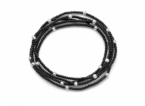 The Wonder Wrap Bracelet Black Pearl & Silver Sphere - Love You More