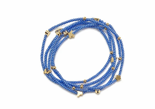 The Wonder Wrap Bracelet Blue & Gold Multi - Love You More