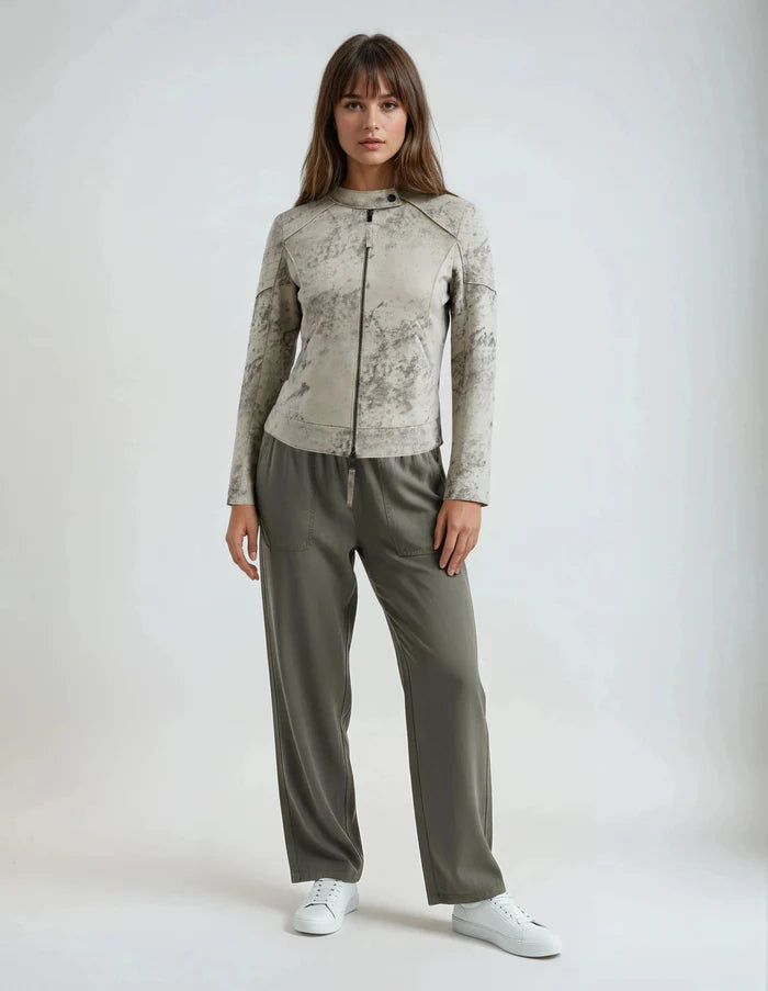 Bowery Distressed Suede Moto Jacket Wisteria - Marrakech