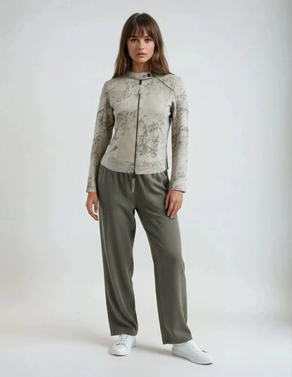 Bowery Distressed Suede Moto Jacket Wisteria - Marrakech