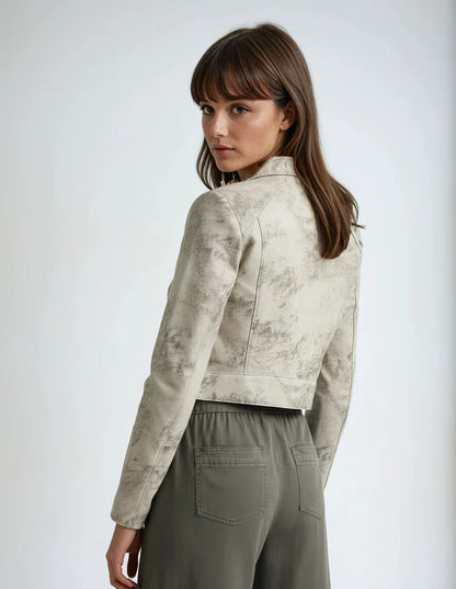 Bowery Distressed Suede Moto Jacket Wisteria - Marrakech