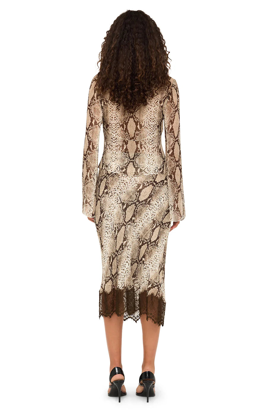 Briva Skirt Snake Print Natural Multi - Ronny Kobo