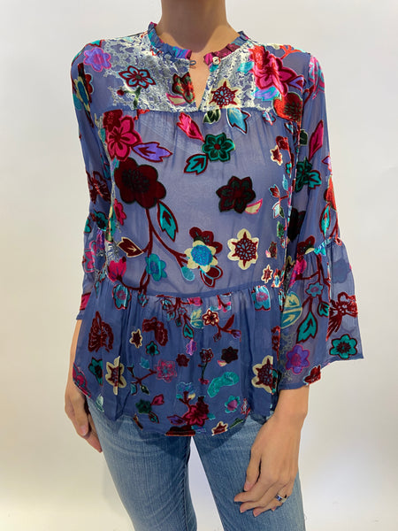 Flower Burnout LYA Blouse Multi - Johnny Was