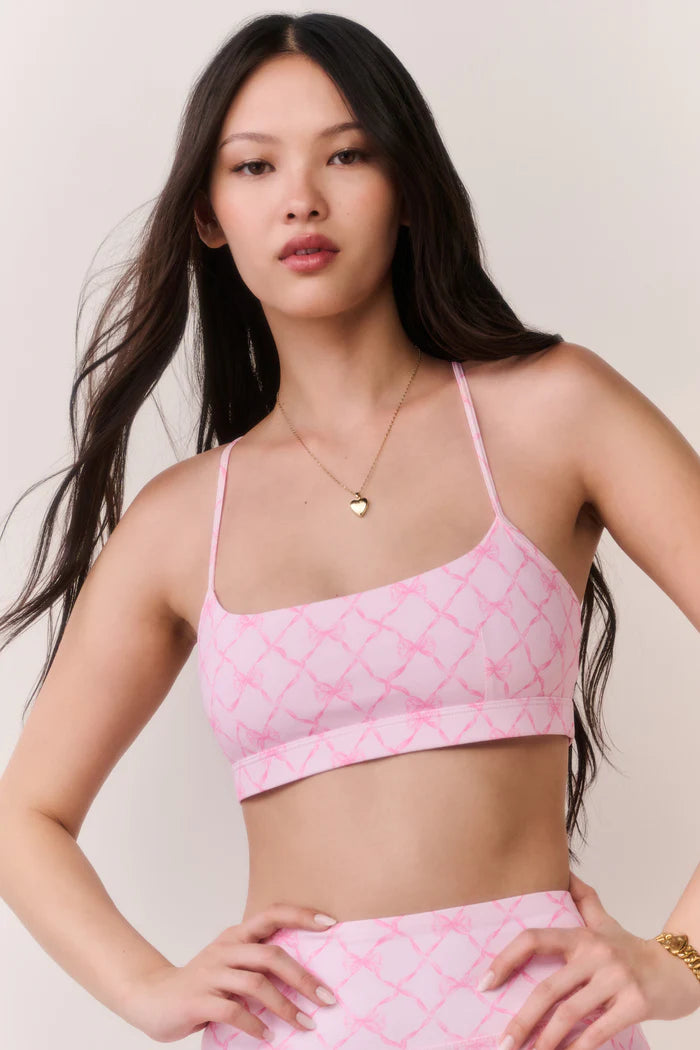 Sweetheart Cadelle Sports Bra Pink Peppermint - LoveShackFancy