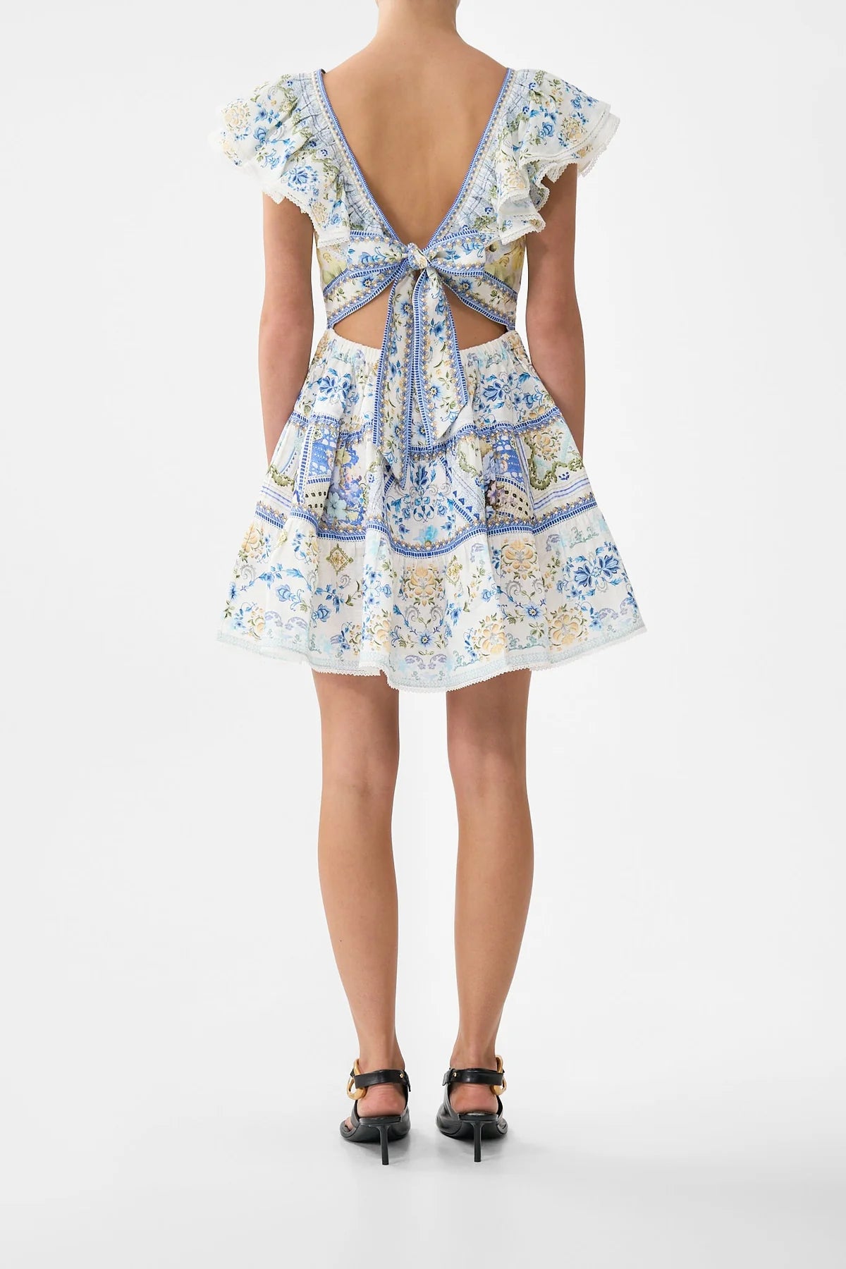 Tiered Short Dress With Neck Frill My Homespun Heart - Camilla