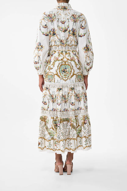 camilla shirt dress CAMILLA WAIST TIE SHIRT DRESS WITH BUBBLE SLEEVE - 00039871-ILEFGRAN