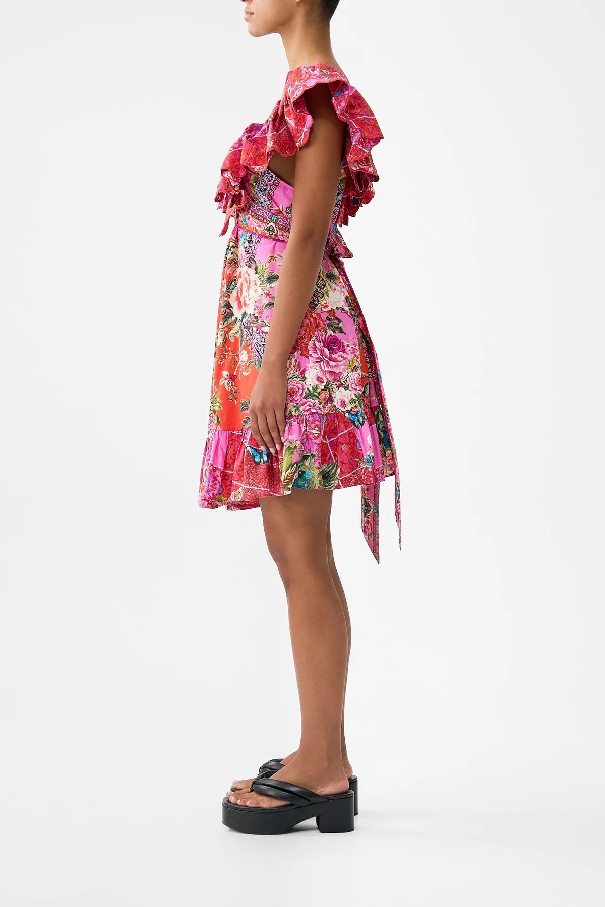 Short Frill Neck Dress Heirloom Empire - Camilla