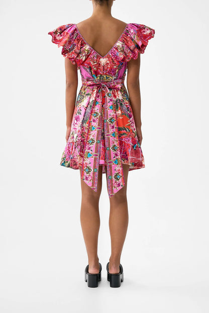 Short Frill Neck Dress Heirloom Empire - Camilla