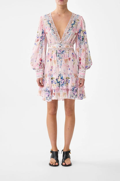 Button Front Frill Dress Palatial Pastels - Camilla