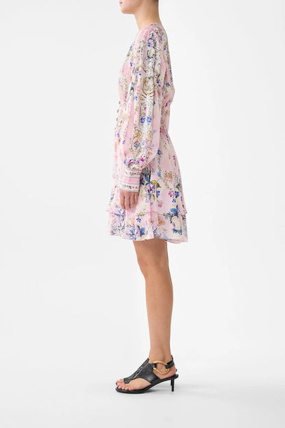 Button Front Frill Dress Palatial Pastels - Camilla