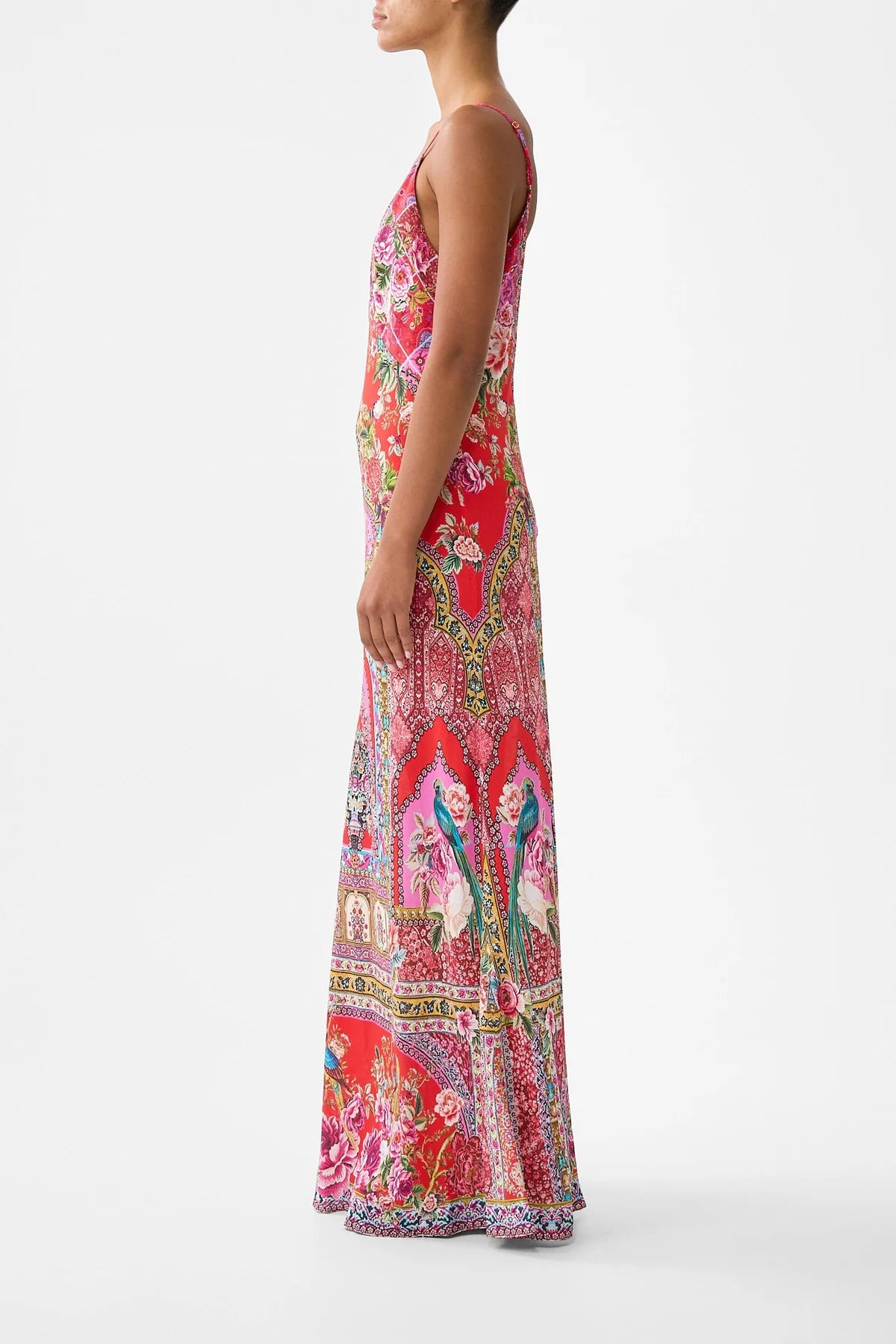 V-Neck Full Length Bias Slip Dress Heirloom Empire - Camilla