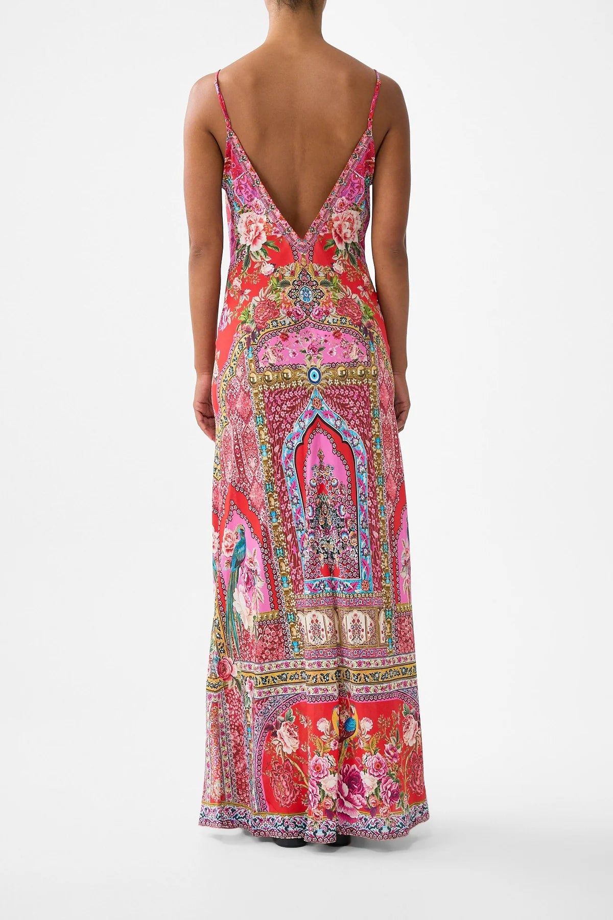 V-Neck Full Length Bias Slip Dress Heirloom Empire - Camilla