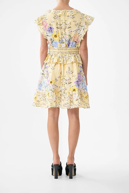 Waisted Short Dress With Ruffle Details Darling Buds - Camilla