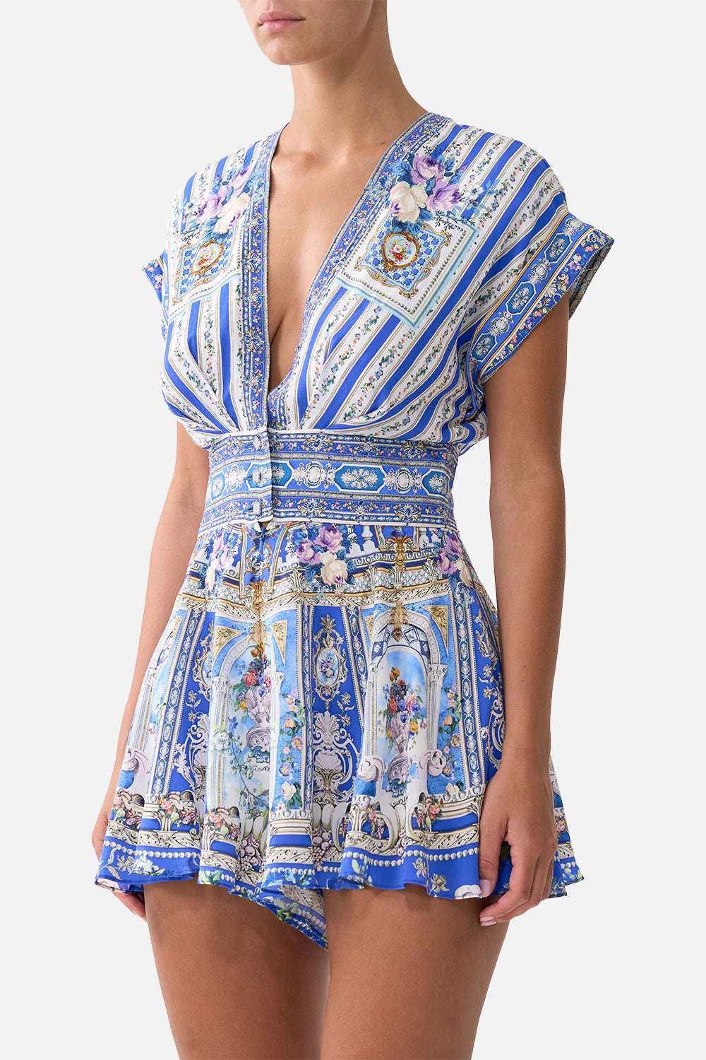 Button Waist Playsuit Ottoman Opulence - Camilla