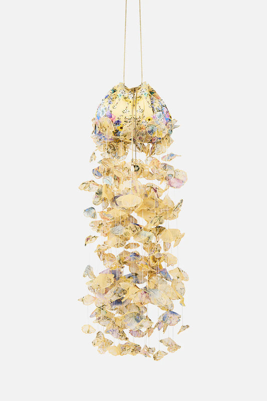 Drawstring Pouch Bag With Floral Fringe Darling Buds - Camilla