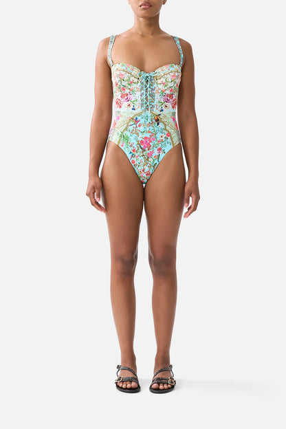 Lace Up Underwire Moulded Cup One Piece Sultans And Queens - Camilla