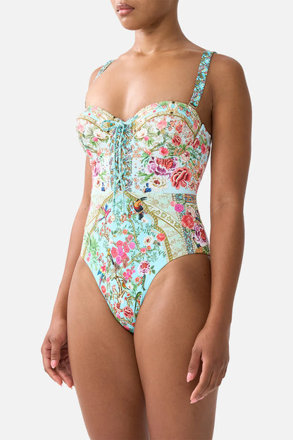 Lace Up Underwire Moulded Cup One Piece Sultans And Queens - Camilla