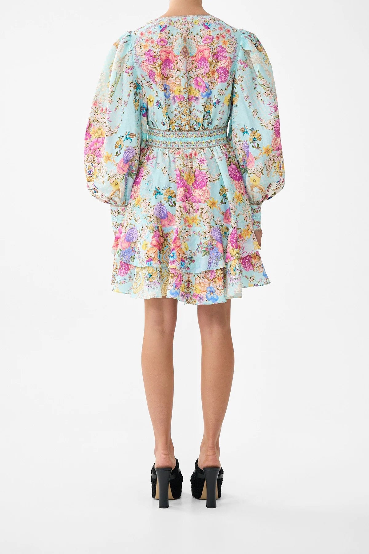 Button Front Frill Dress Bazaar Blooms - Camilla