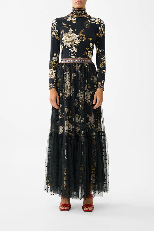 Waistband Ruffle Hem Skirt Flamenco Folklore - Camilla