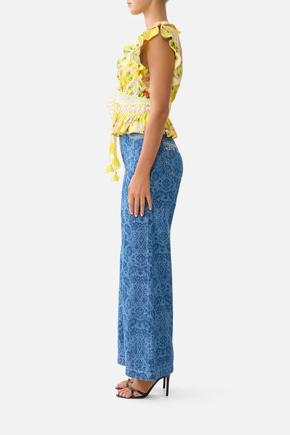 Tie Front Top With Ruffles Lady Limonada - Camilla