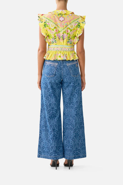 Tie Front Top With Ruffles Lady Limonada - Camilla
