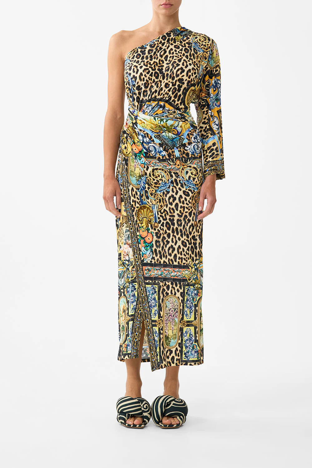 One Shoulder Jersey Dress Sevillian Style - Camilla