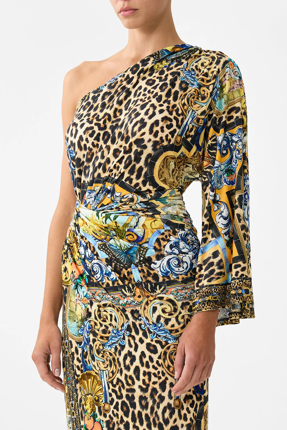 One Shoulder Jersey Dress Sevillian Style - Camilla