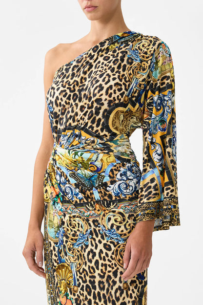 One Shoulder Jersey Dress Sevillian Style - Camilla