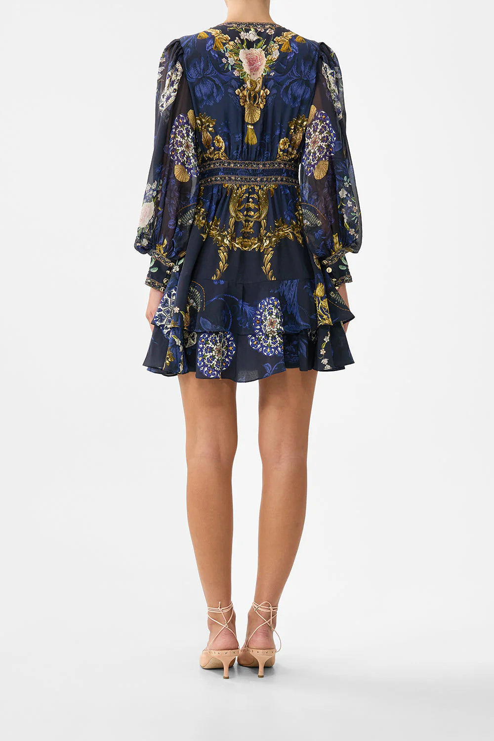 Button Front Frill Dress Notes From The Blue Room - Camilla