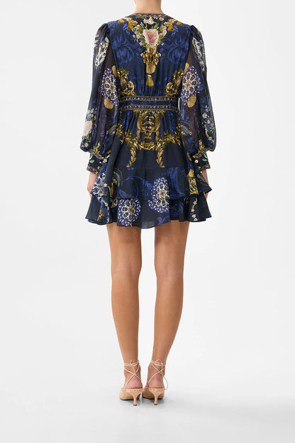 Button Front Frill Dress Notes From The Blue Room - Camilla