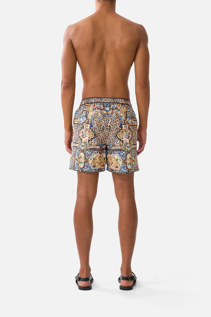 Mid Length Boardshort With Elastic Waist Sevillian Style - Camilla