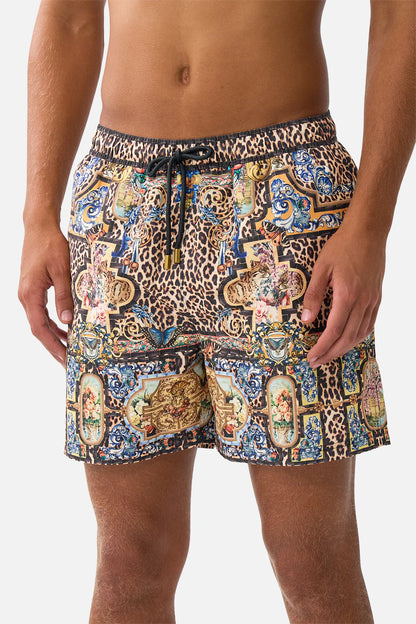 Mid Length Boardshort With Elastic Waist Sevillian Style - Camilla