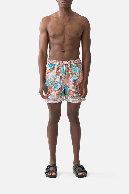 Mid Length Boardshort With Elastic Waistband Meet Me In Mallorca - Camilla