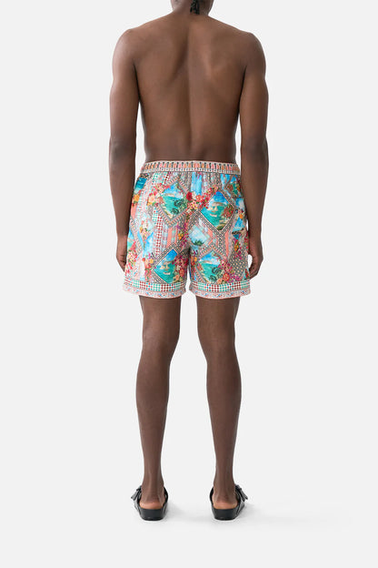 Mid Length Boardshort With Elastic Waistband Meet Me In Mallorca - Camilla