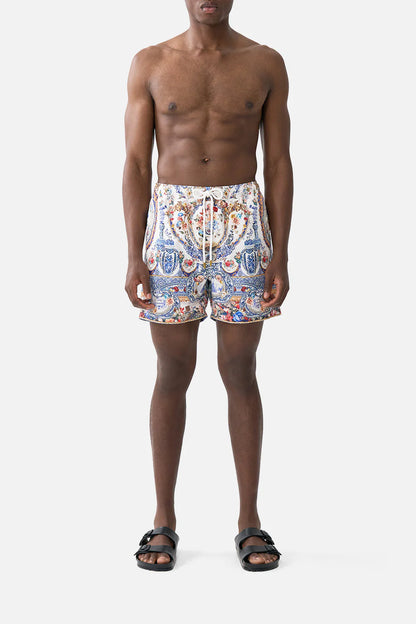 Mid Length Boardshort With Elastic Waist Pottery Parlour - Camilla