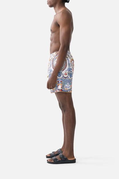 Mid Length Boardshort With Elastic Waist Pottery Parlour - Camilla