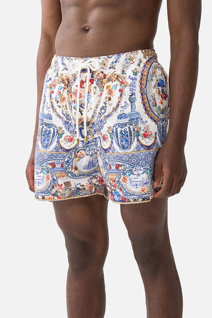 Mid Length Boardshort With Elastic Waist Pottery Parlour - Camilla