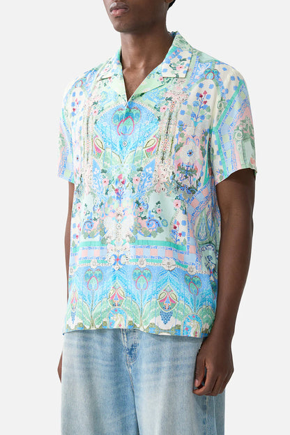 Short Sleeve Camp Collared Shirt Midsummer Mosaics - Camilla