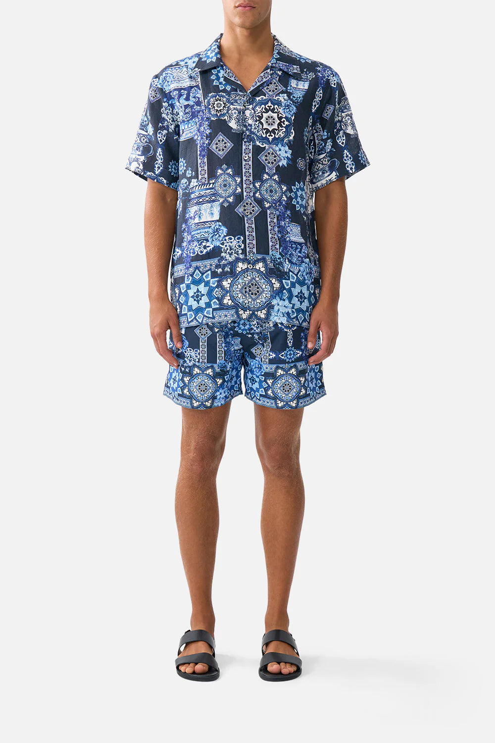 Short Sleeve Cabana Shirt A Tiled Wonderland - Camilla