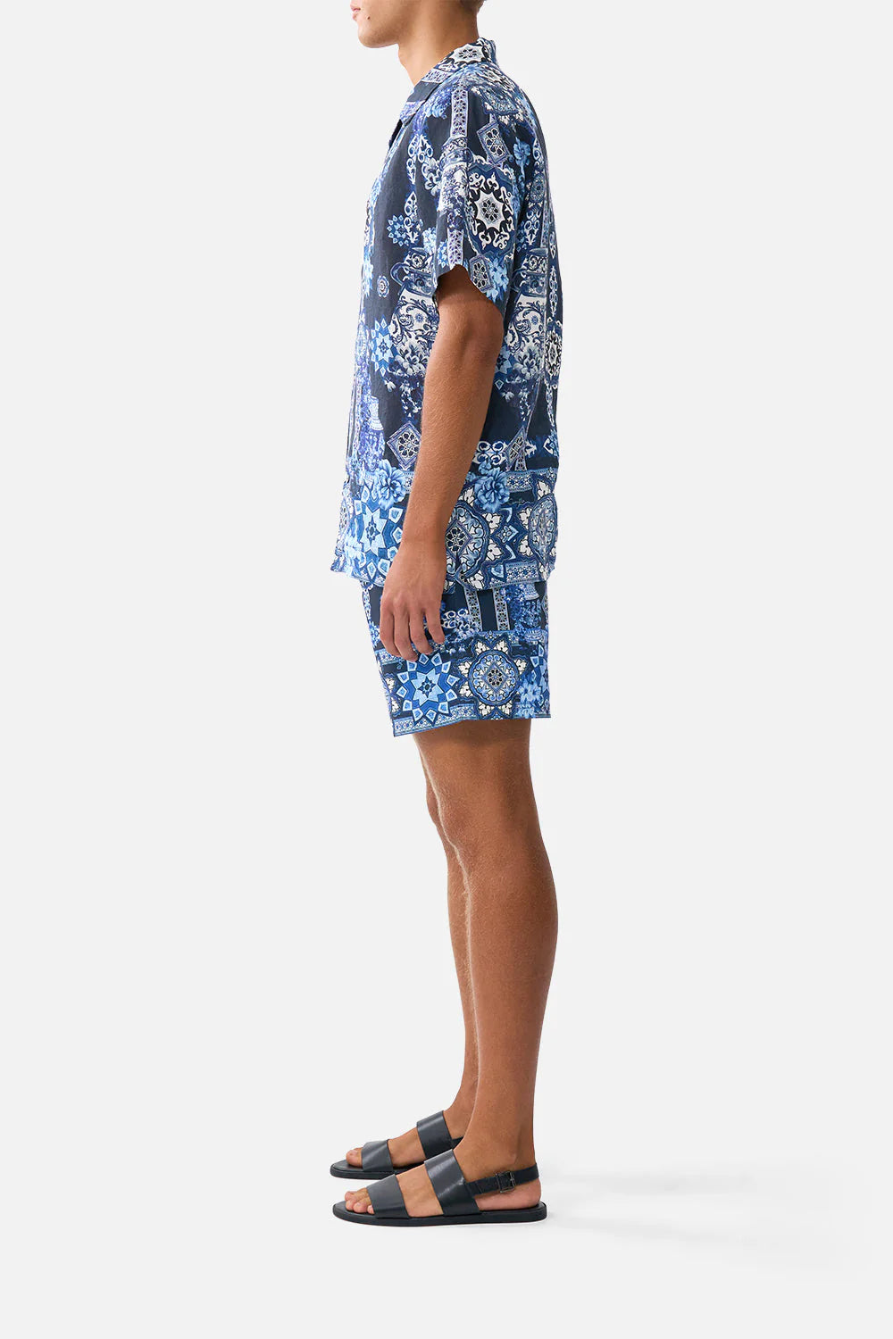 Short Sleeve Cabana Shirt A Tiled Wonderland - Camilla