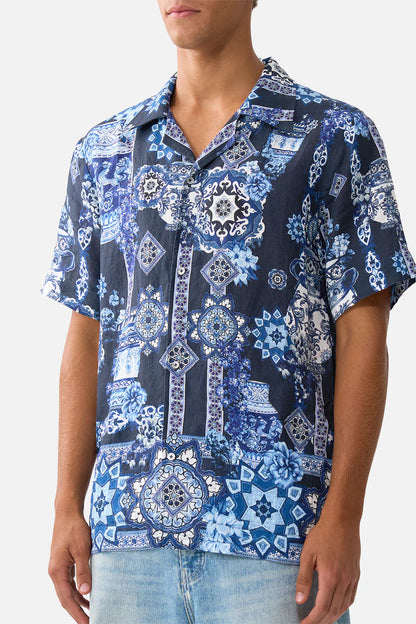 Short Sleeve Cabana Shirt A Tiled Wonderland - Camilla